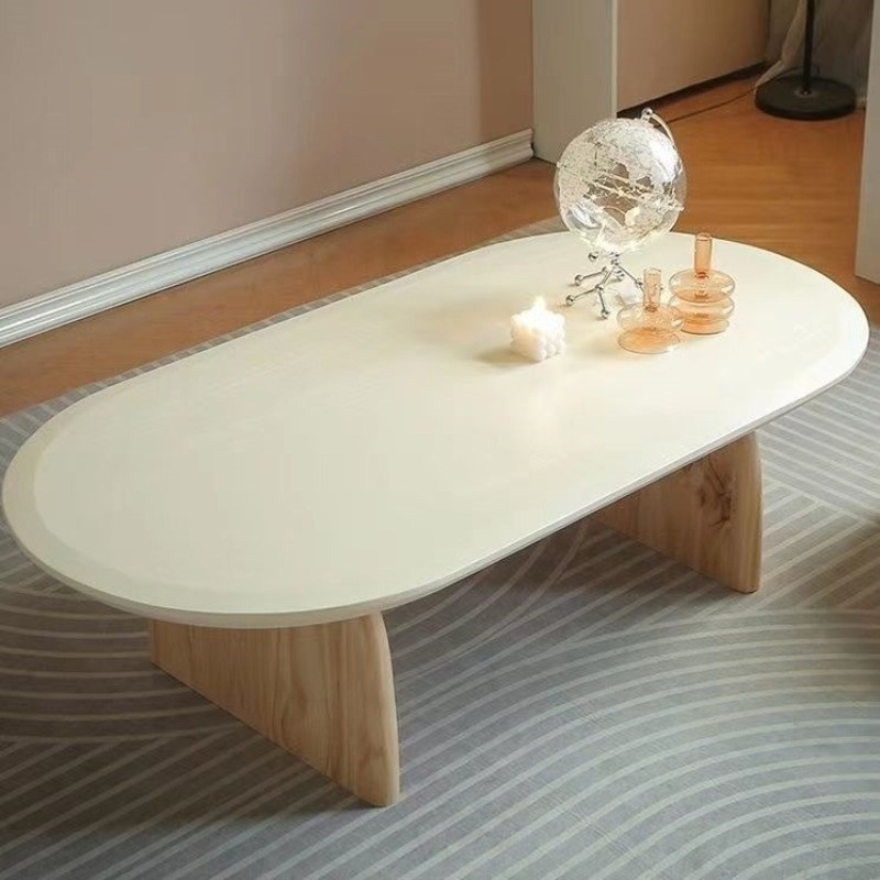 Japanese Furniture Hardware - طاولة قهوة صغيرة بيضاوية من الخشب