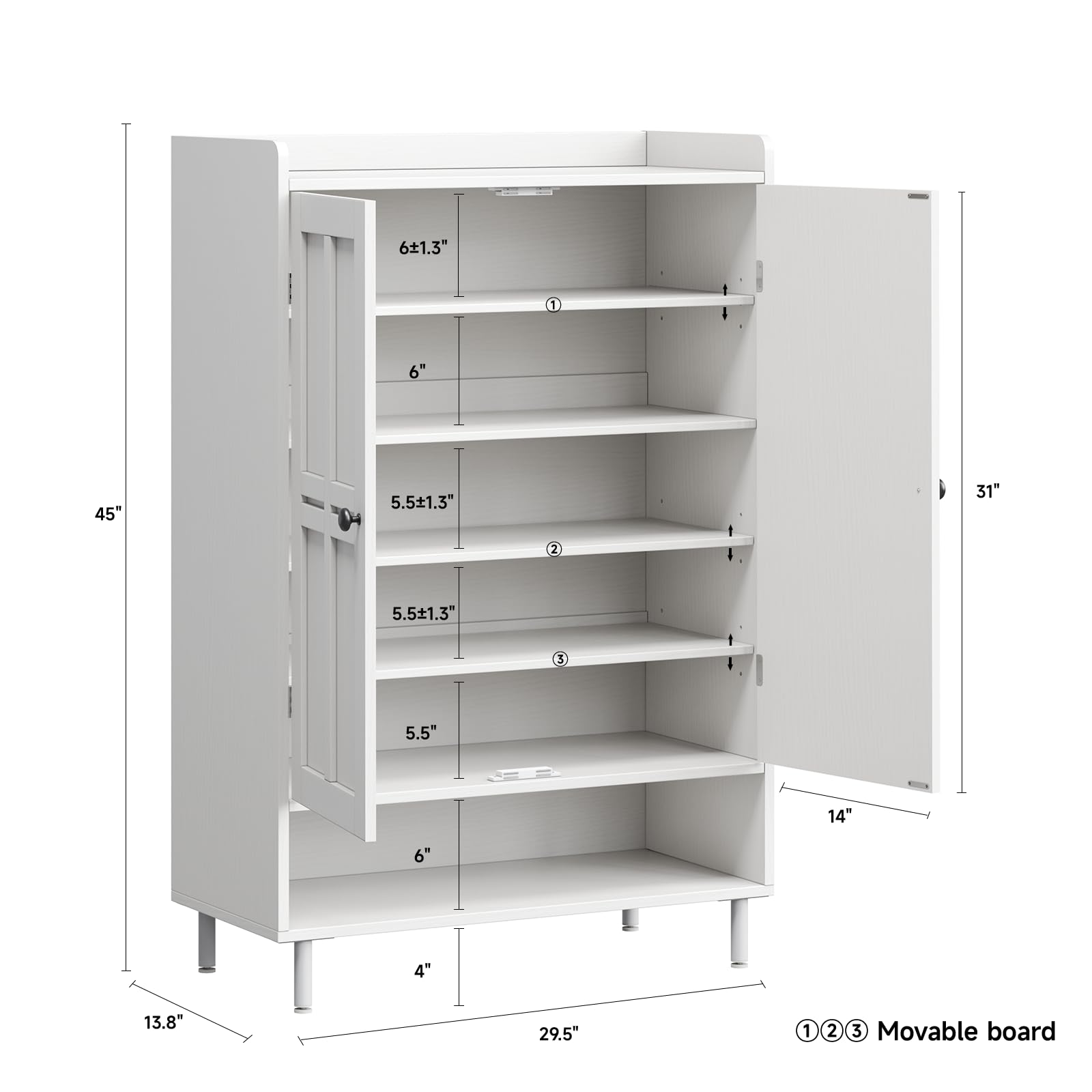 خزانة تخزين أحذية بـ 6 طبقات،  - مراجعة Cabinet Hinge Overlay وسعره