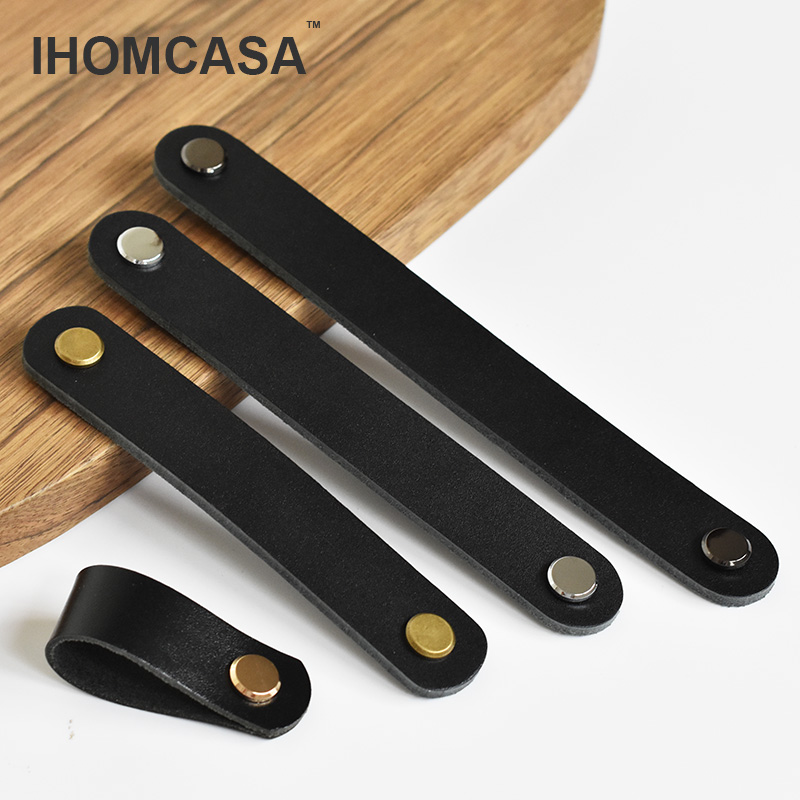 IHOMCASA مقابض جلدية سوداء خزا - مراجعة Furniture Hardware Restoration وسعره