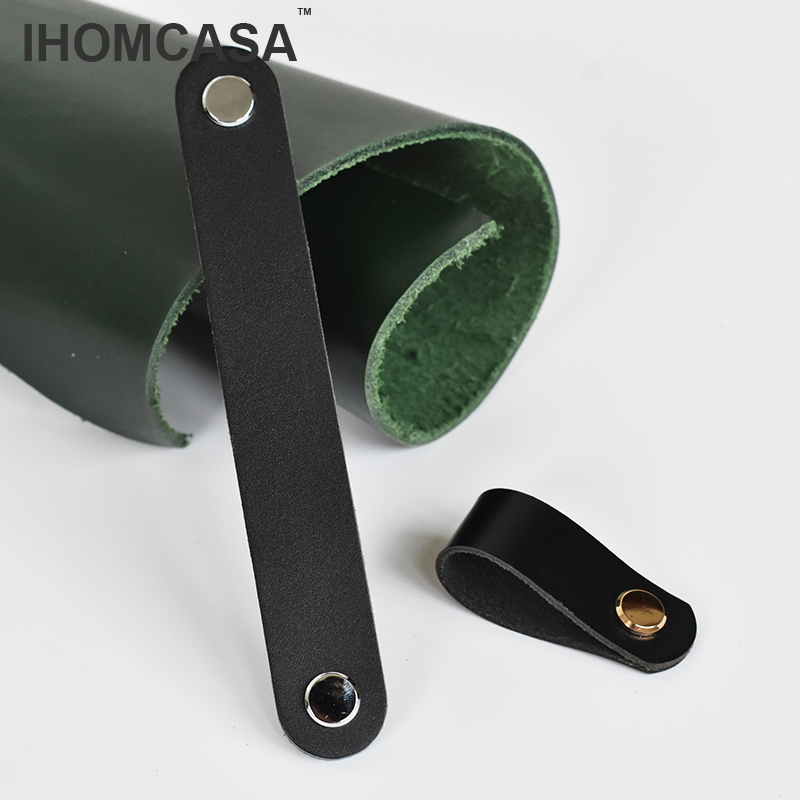 IHOMCASA مقابض جلدية سوداء خزا - مراجعة Furniture Hardware Restoration وسعره